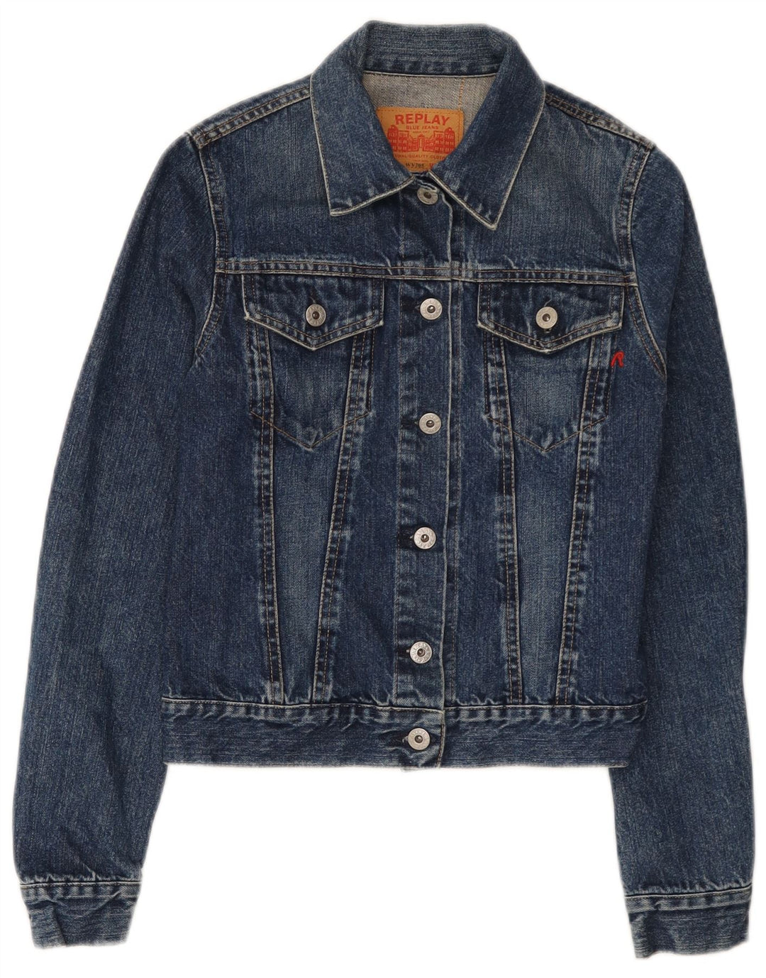 Replay Chaqueta vaquera para mujer UK 6 XS Algodón azul