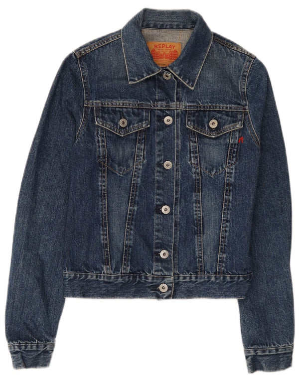 Replay Chaqueta vaquera para mujer UK 6 XS Algodón azul