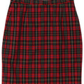 Falda lápiz vintage para mujer IT 44 Mediana W28 Lana virgen a cuadros rojos