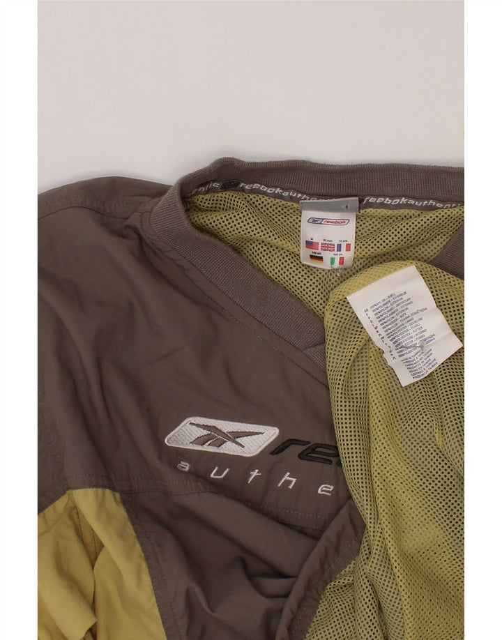 Reebok - Camiseta de chándal para niños, diseño gráfico, color gris, 9-10 años