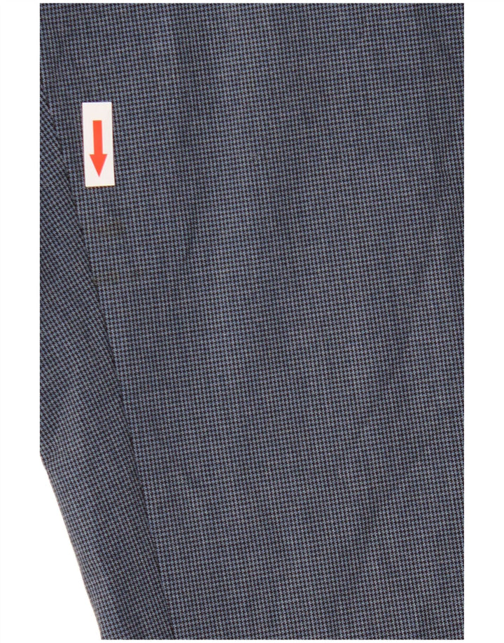 Marks & Spencer Pantalón de traje de corte regular para hombre W36 L31 Pata de gallo azul