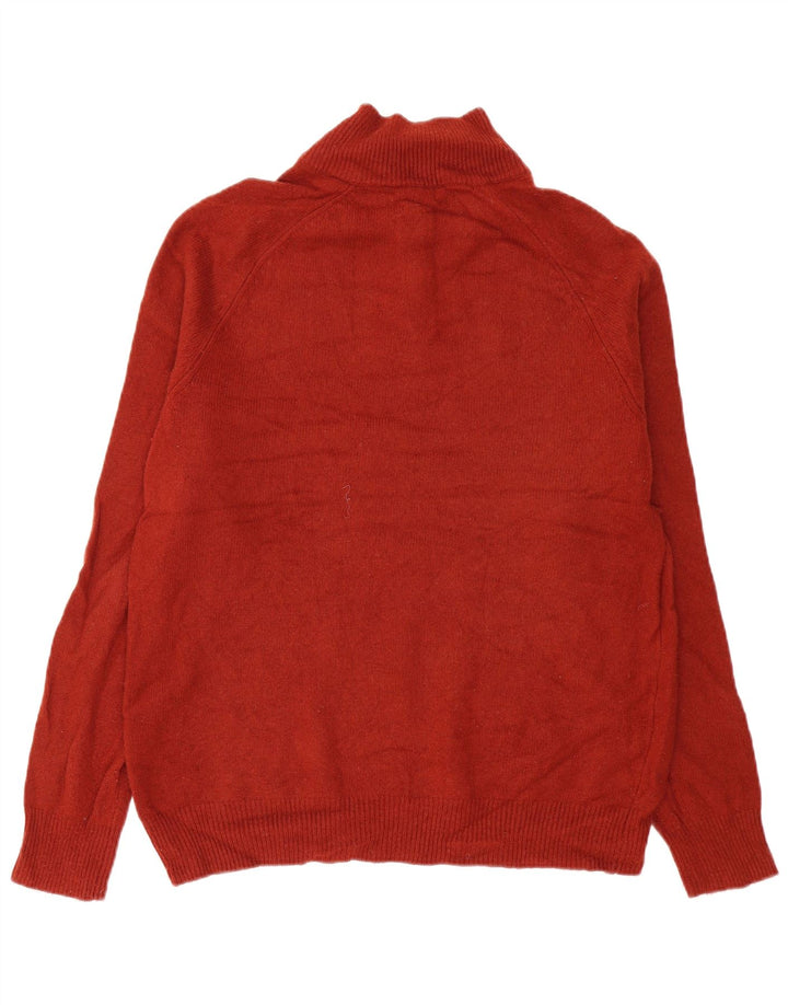 John Lewis - Jersey para hombre con cuello y cremallera, talla XL, lana de cordero roja
