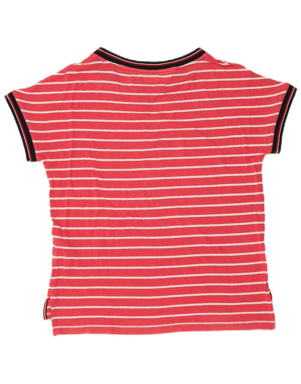 Tommy Hilfiger Camiseta de manga corta para mujer Top UK 10 Small Red Stripes