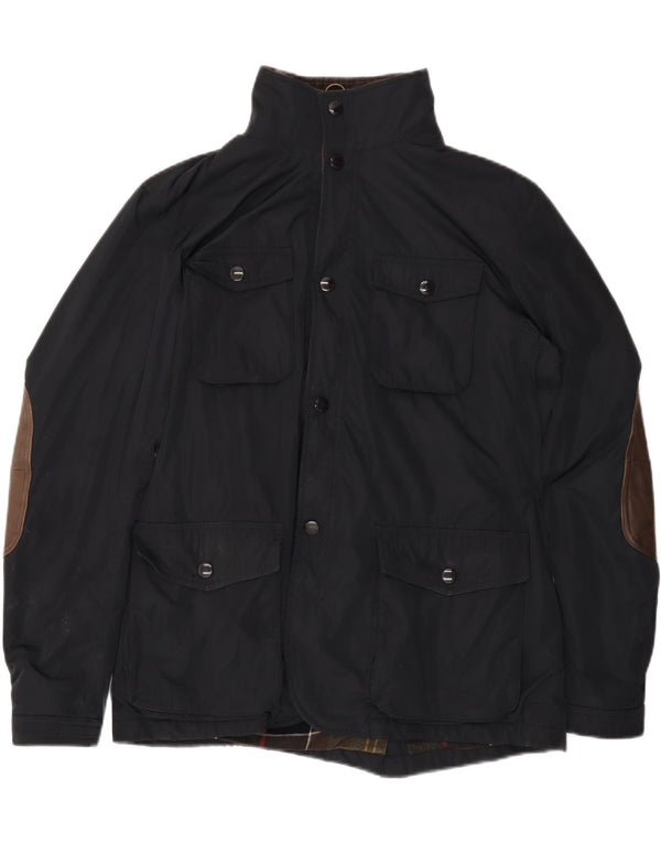 BARBOUR Chaqueta utilitaria para hombre UK 40 Grande Poliéster negro