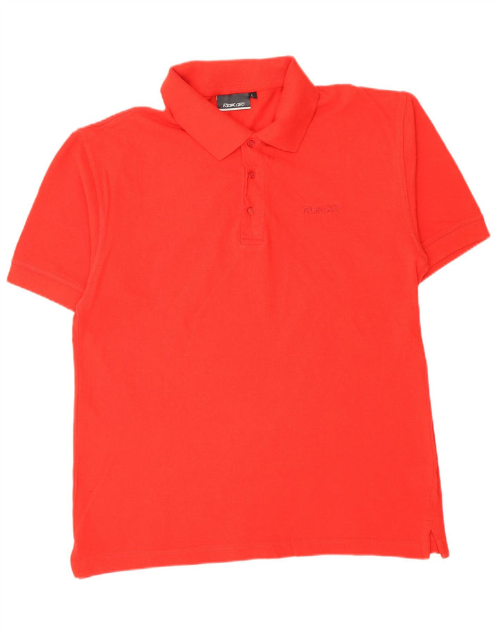 REEBOK Mens Polo Shirt Large Red Cotton