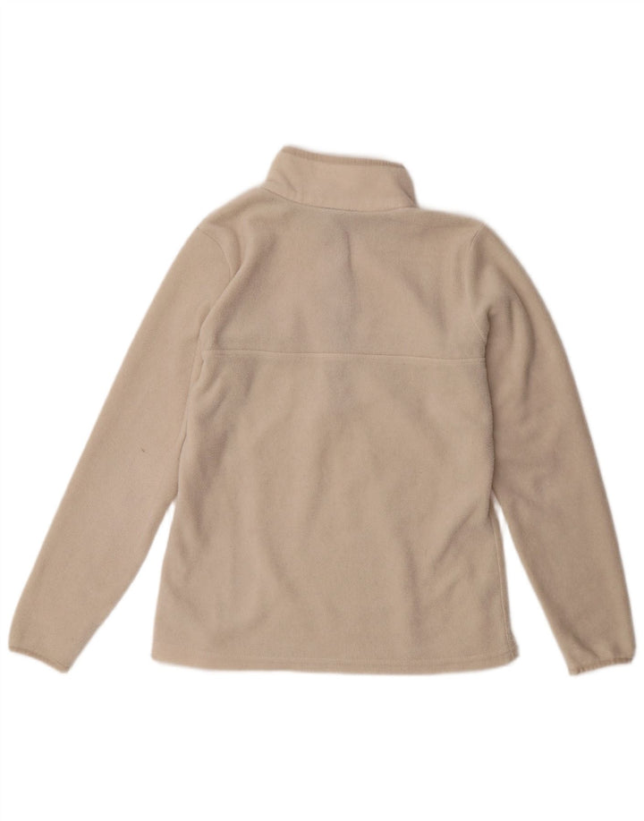 Columbia Jersey de forro polar con cuello y botones para mujer UK 10 Small Off White Poliéster
