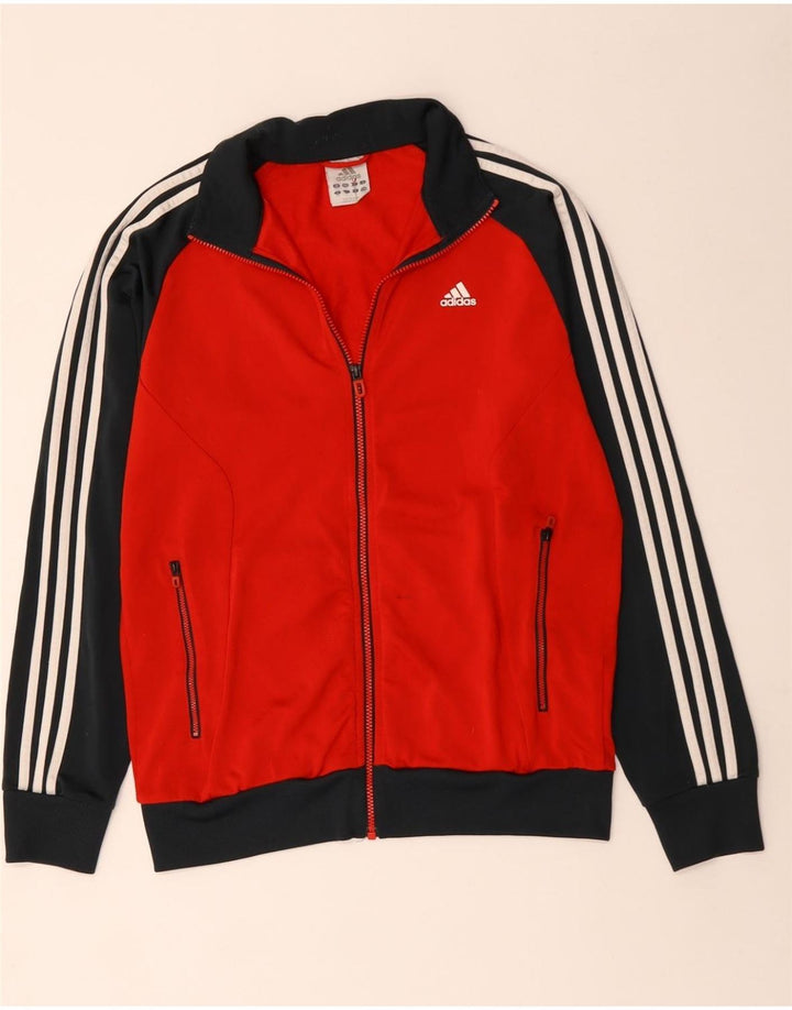 ADIDAS Chaqueta de chándal para hombre UK 40/42 Poliéster con bloques de color rojo mediano