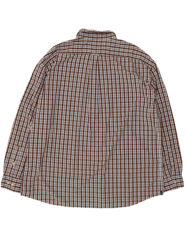 Gant Camisa Regular Fit Hombre 3XL Algodón A Cuadros Marrón
