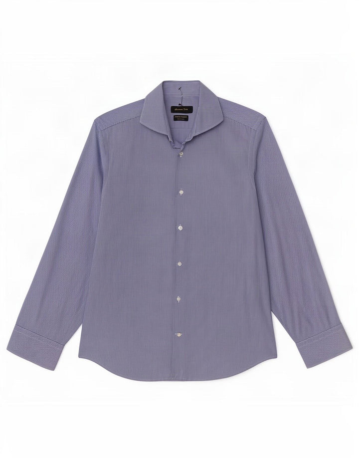 Camisa Massimo Dutti Hombre Talla 40 Mediana Azul Pata De Gallo