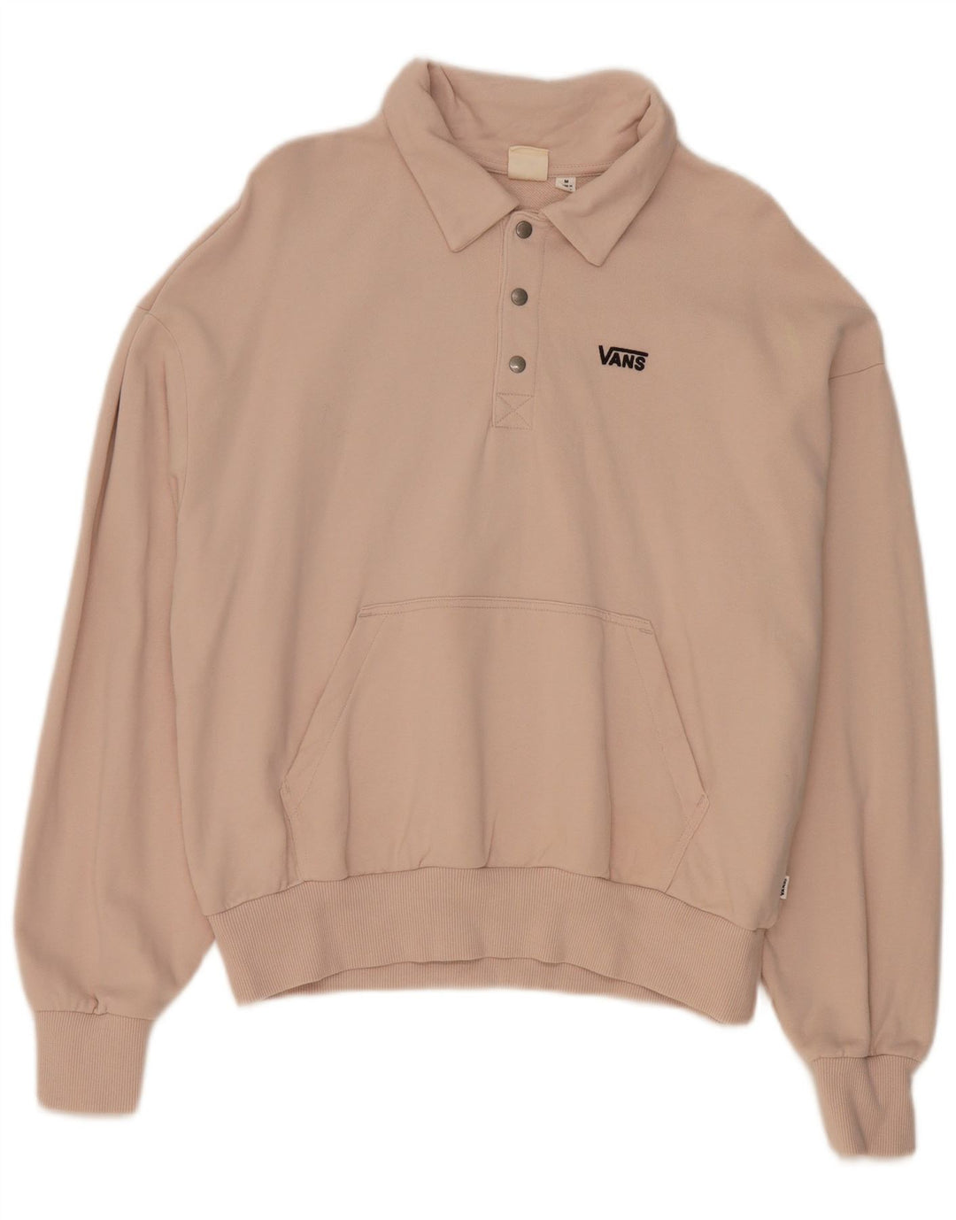 Vans Hombre Polo Neck Sudadera Jumper Algodón Rosa Medio