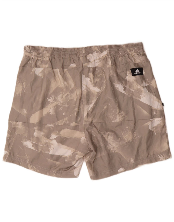 Pantalones cortos deportivos para hombre Adidas poliéster teñido anudado gris grande