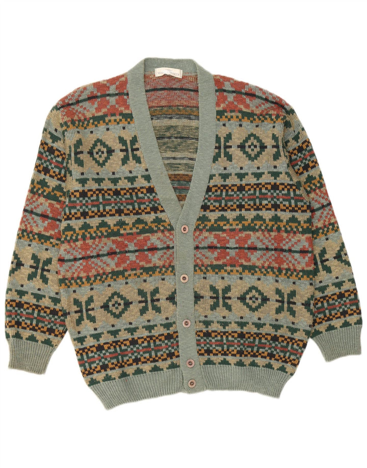 Marks & Spencer - Cárdigan para hombre, tamaño mediano, multicolor, Fair Isle