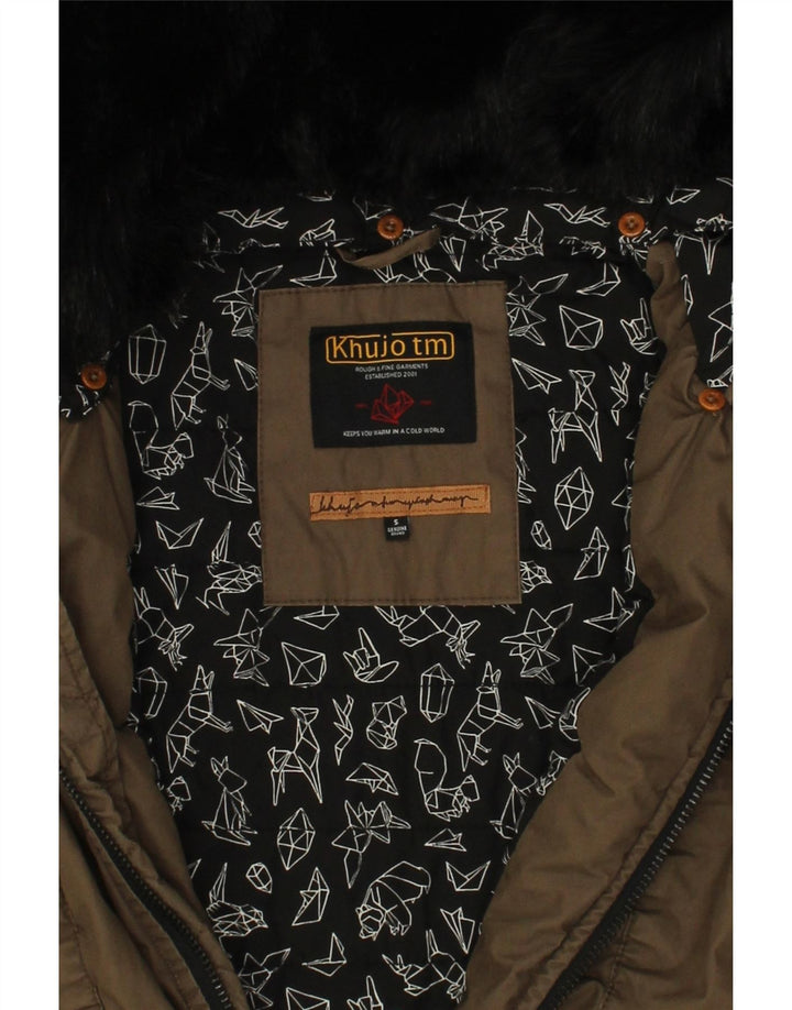 KHUJO Womens Parka Jacket UK 10 Small Brown Cotton Vintage KHUJO and Second-Hand KHUJO from Messina Hembry 