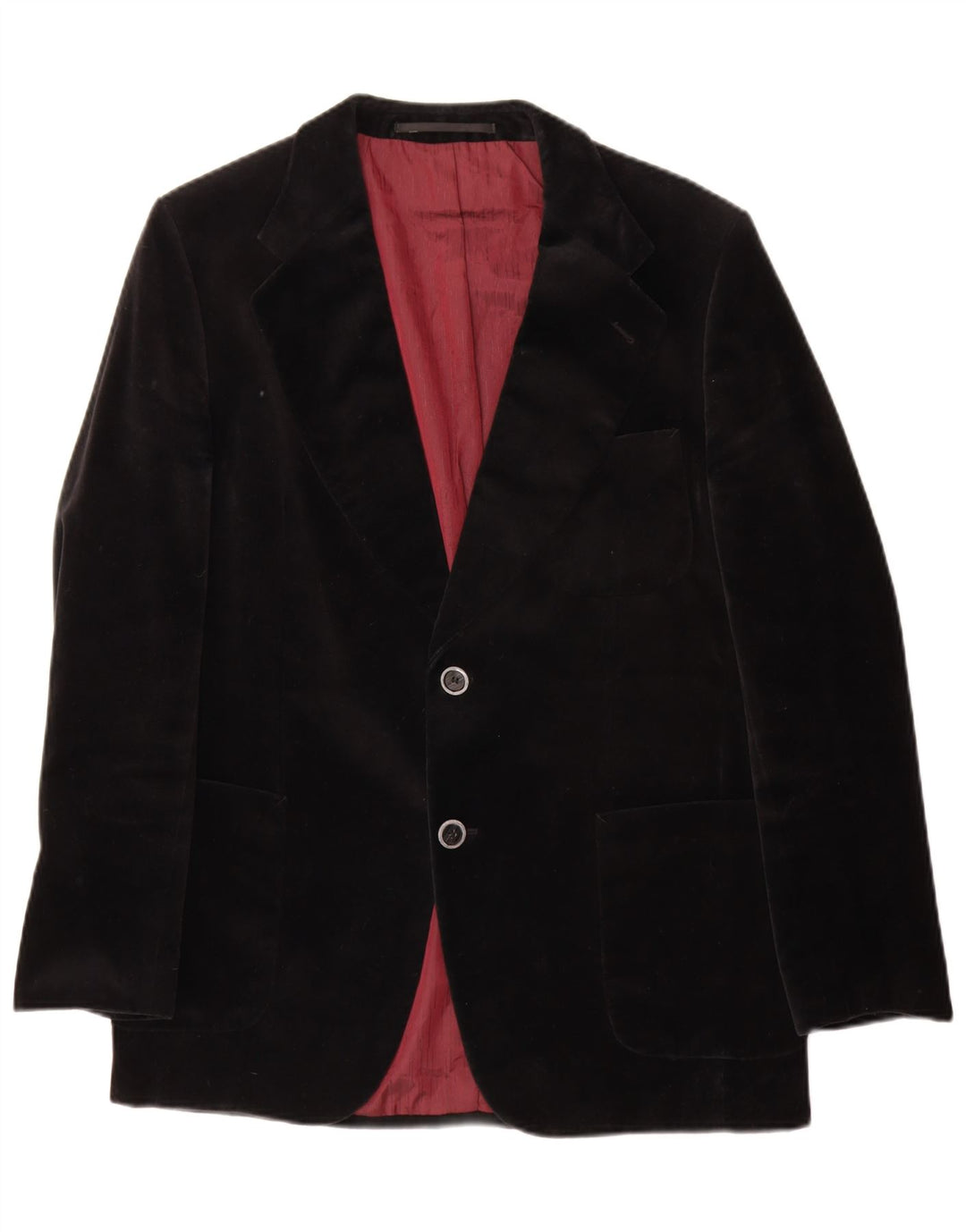 Jeunesse Chaqueta tipo blazer de terciopelo con 2 botones para hombre UK 38 Mediana Algodón negro