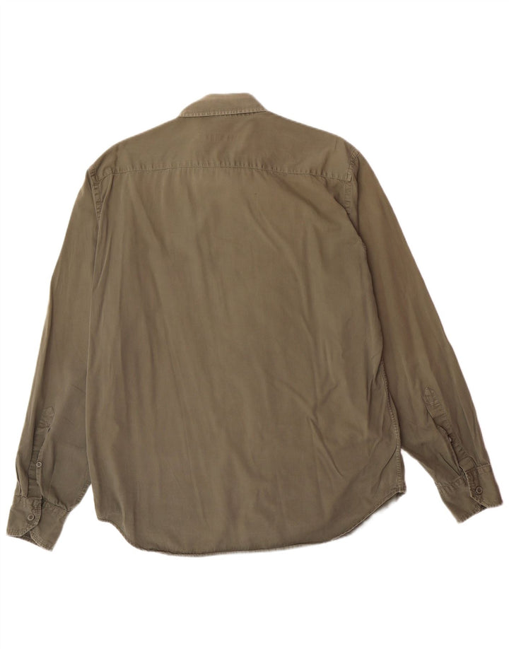 GOOSE & GANDER Camisa Hombre Grande Caqui Algodón