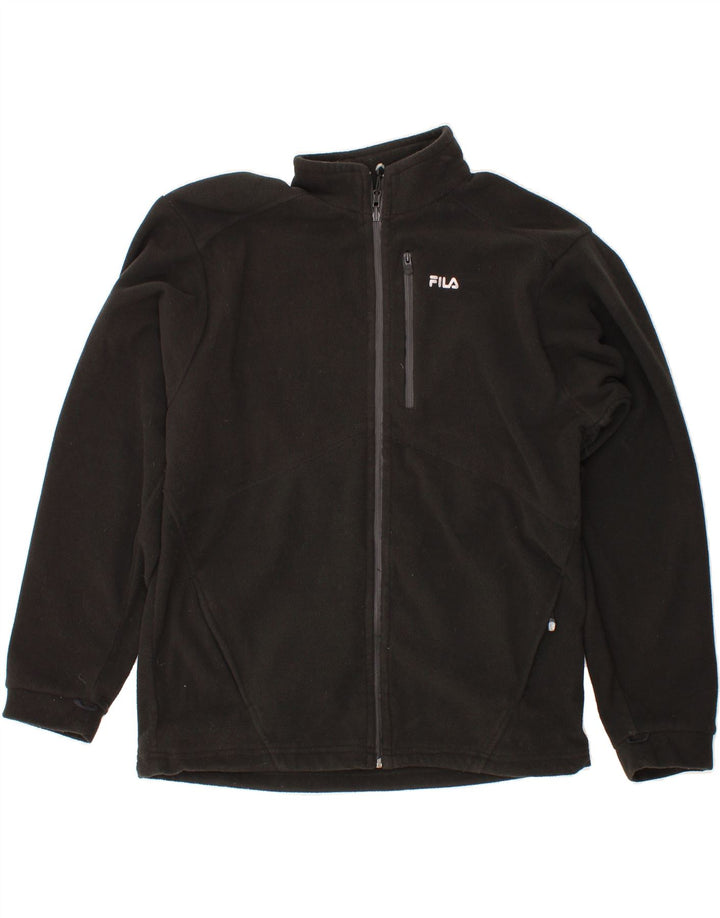 FILA Womens Fleece Jacket UK 20 2XL Black Polyester Vintage Fila and Second-Hand Fila from Messina Hembry 