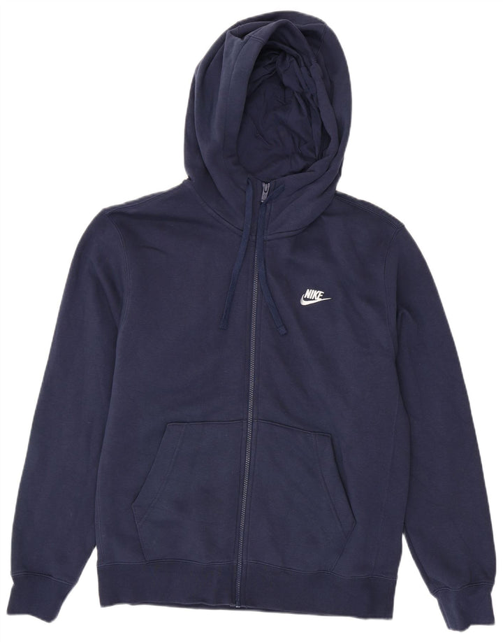 Nike - Sudadera con capucha y cremallera para hombre, algodón, color azul marino mediano
