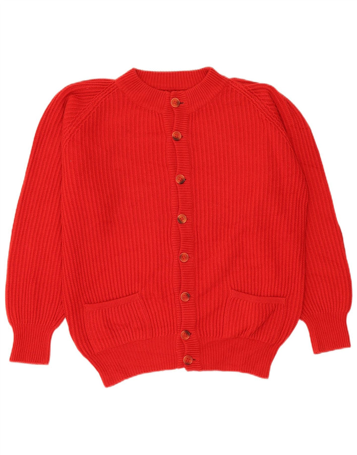 Vintage Hombres Cardigan Suéter Tamaño 46 XL Rojo