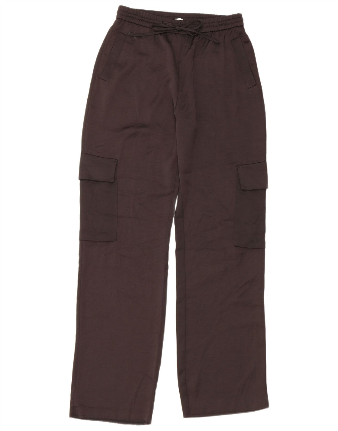 Zara Mujer Pantalones Cargo Rectos Pequeño W27 L31 Negro