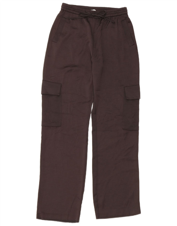 Zara Mujer Pantalones Cargo Rectos Pequeño W27 L31 Negro