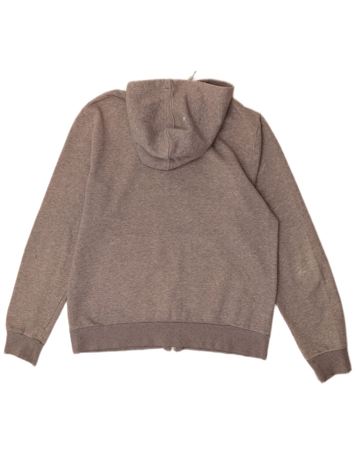 Puma Sudadera con capucha y cremallera gráfica para hombre de algodón gris medio