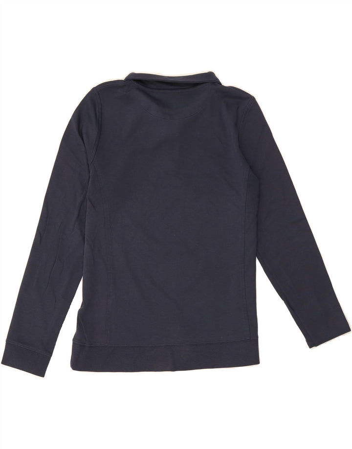 VINEYARD VINES Womens Zip Neck Sweatshirt Jumper UK 14 Medium Navy Blue Vintage Vineyard Vines and Second-Hand Vineyard Vines from Messina Hembry 