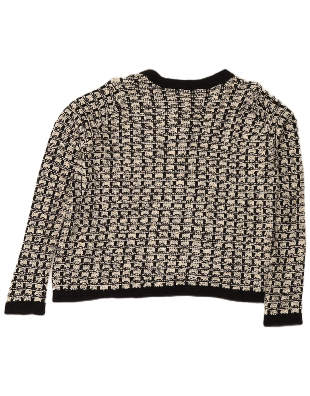 Marks & Spencer - Cárdigan para mujer, talla 40, talla mediana, algodón a cuadros, color negro