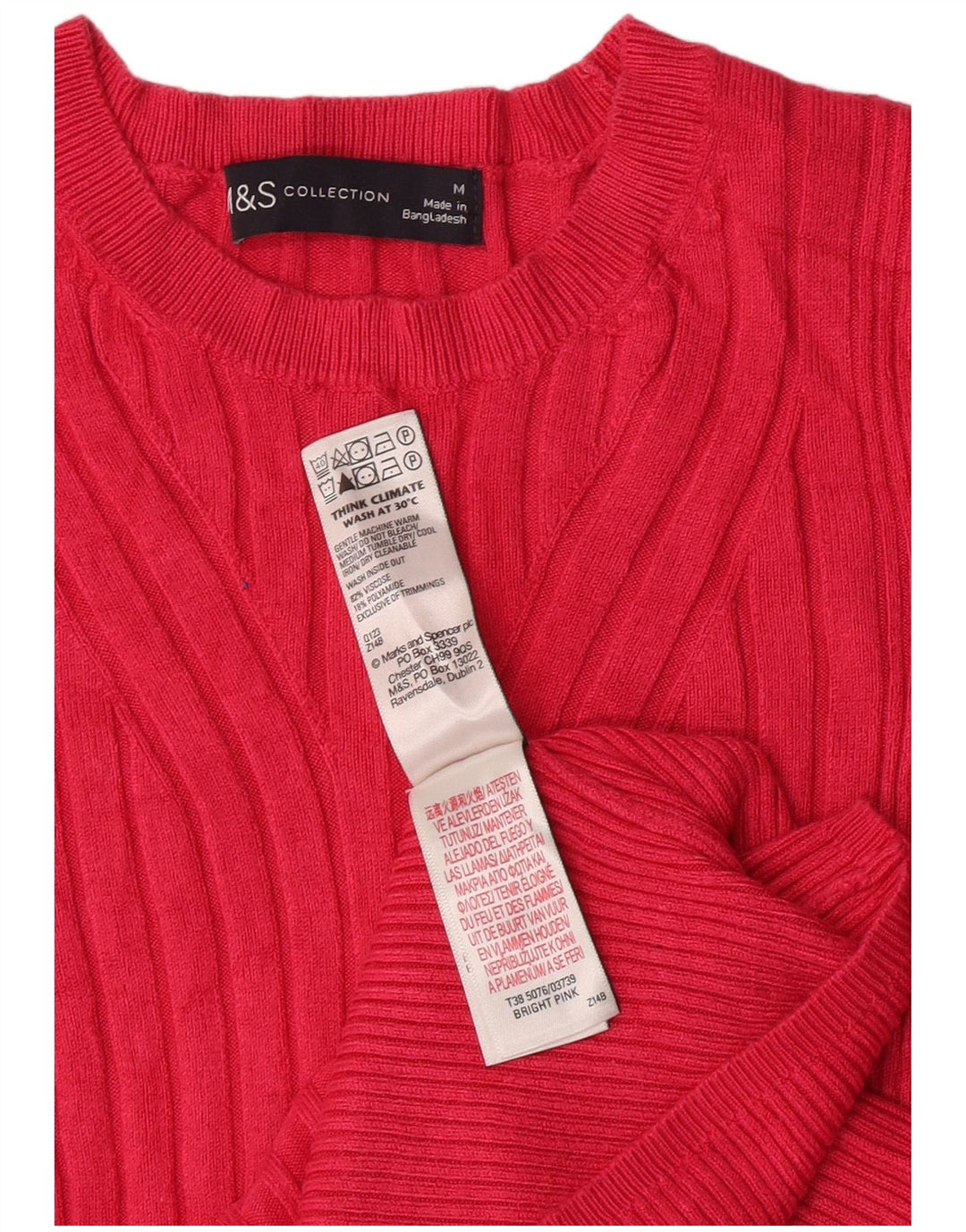 Marks & Spencer - Jersey para mujer con cuello barco, talla 40, color rosa medio