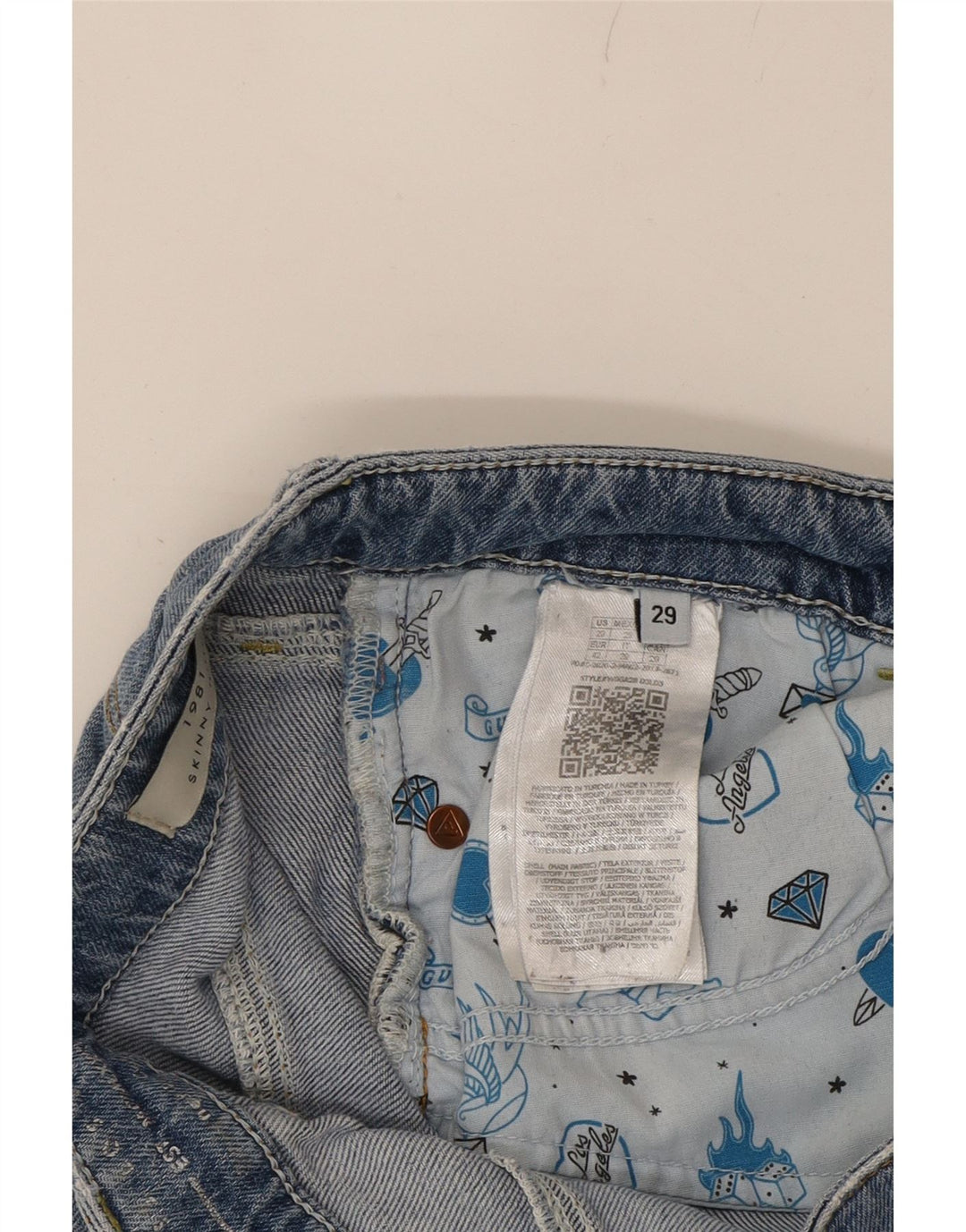 GUESS Womens Slim Jeans W29 L30 Blue Polyester Vintage Guess and Second-Hand Guess from Messina Hembry 