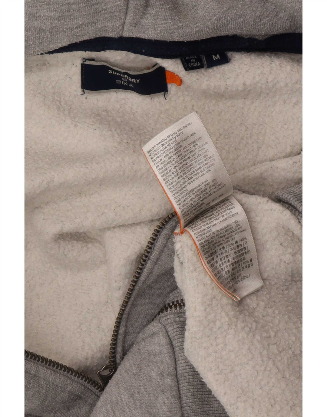 Superdry Hombre Sudadera Con Capucha Y Cremallera De Algodón Gris Medio