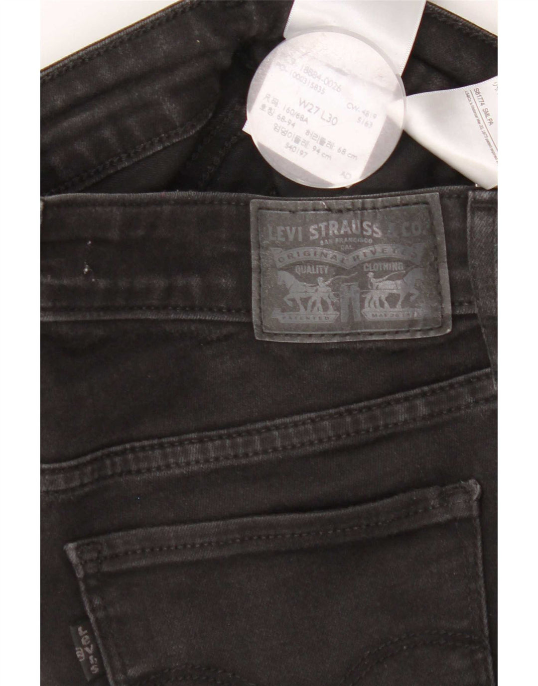 Vaqueros Levi's 712 Slim para mujer W27 L30 Algodón negro