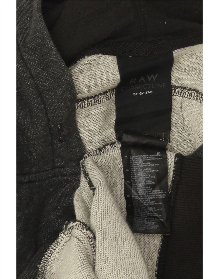 G-Star Hombre Sudadera con capucha y cremallera de algodón moteado en gris medio