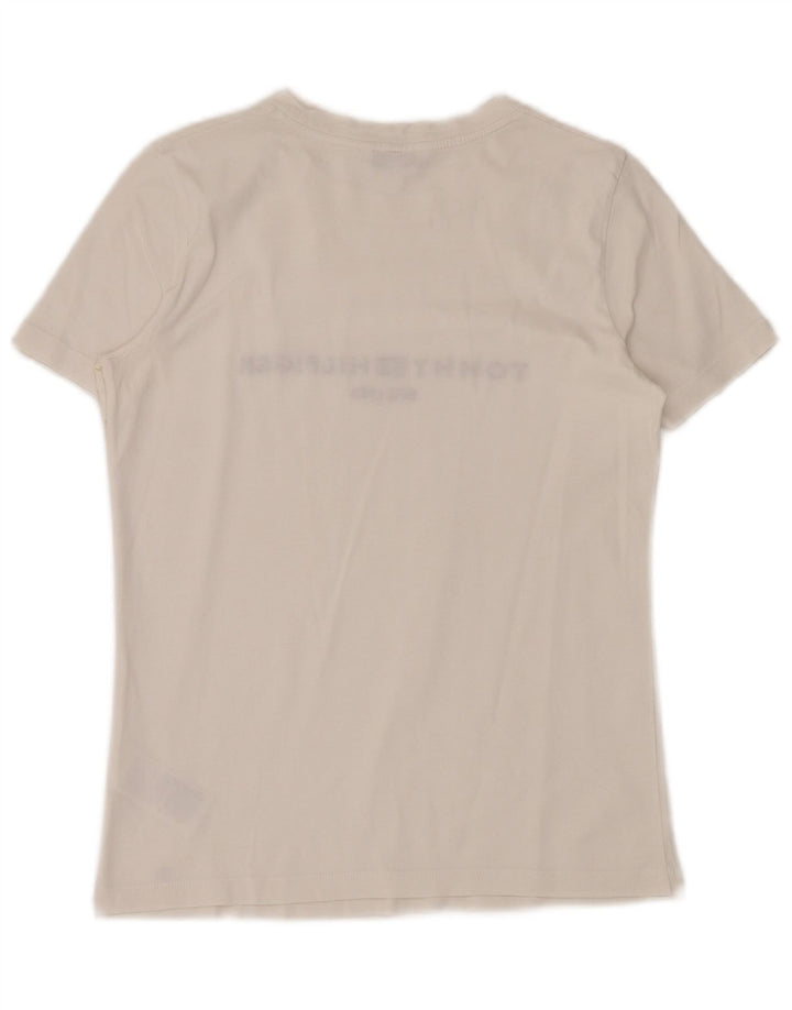 Tommy Hilfiger Camiseta gráfica para hombre Top 2XS Algodón blanco