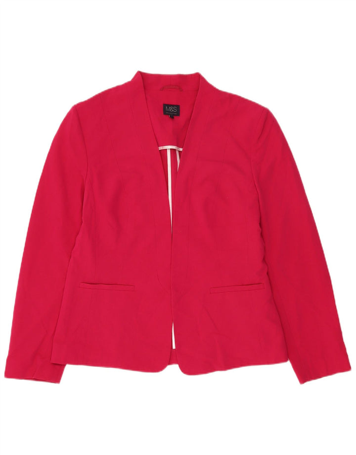 Marks & Spencer Chaqueta tipo blazer abierta para mujer UK 40 Poliéster rosa medio
