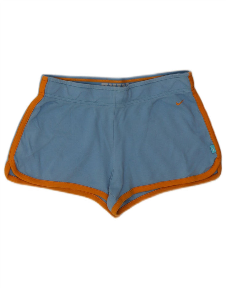 Nike - Pantalones cortos deportivos para mujer, talla 40, algodón azul pequeño