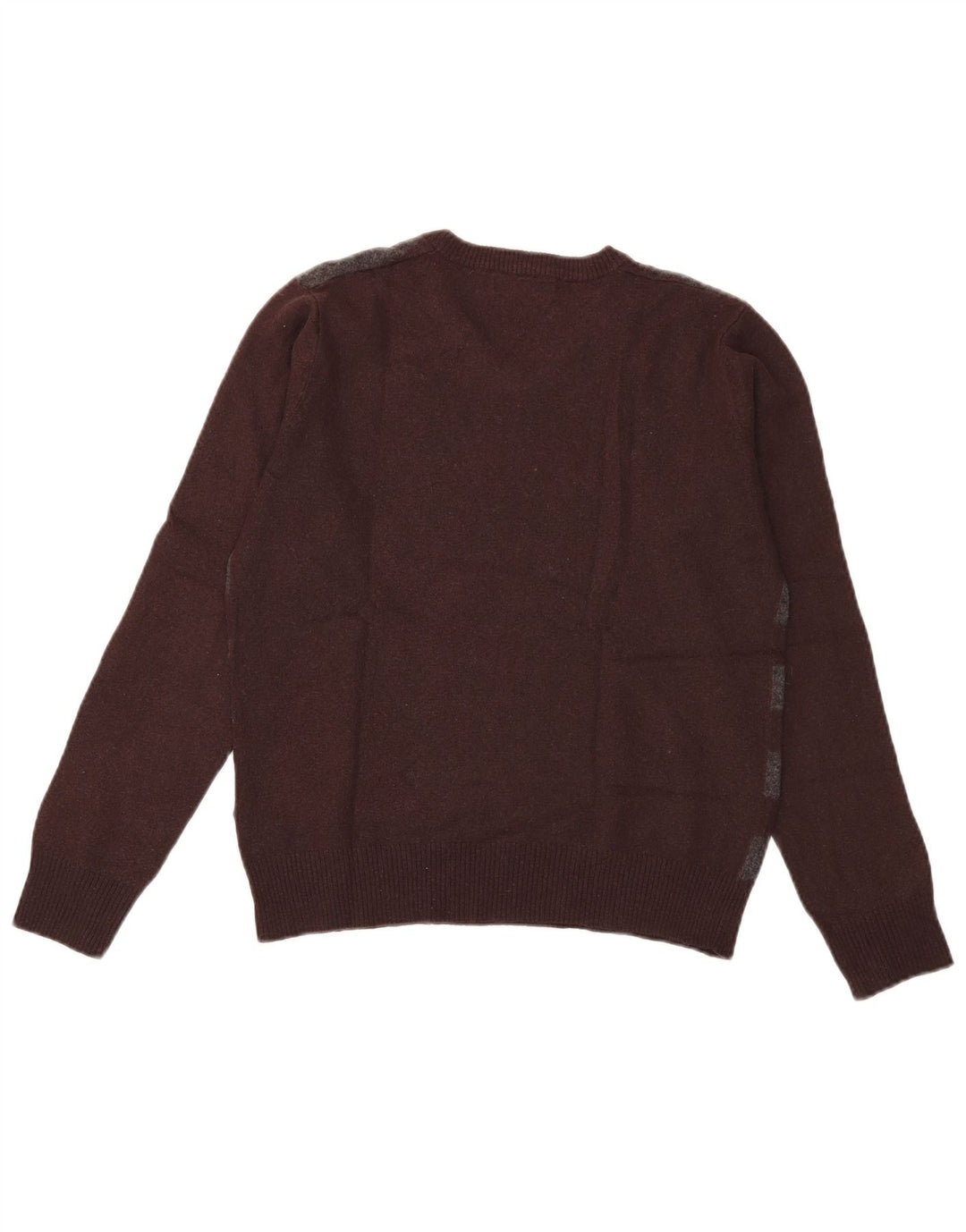 Zara Hombre Jersey Con Cuello En V De Lana A Rayas Marrón Medio