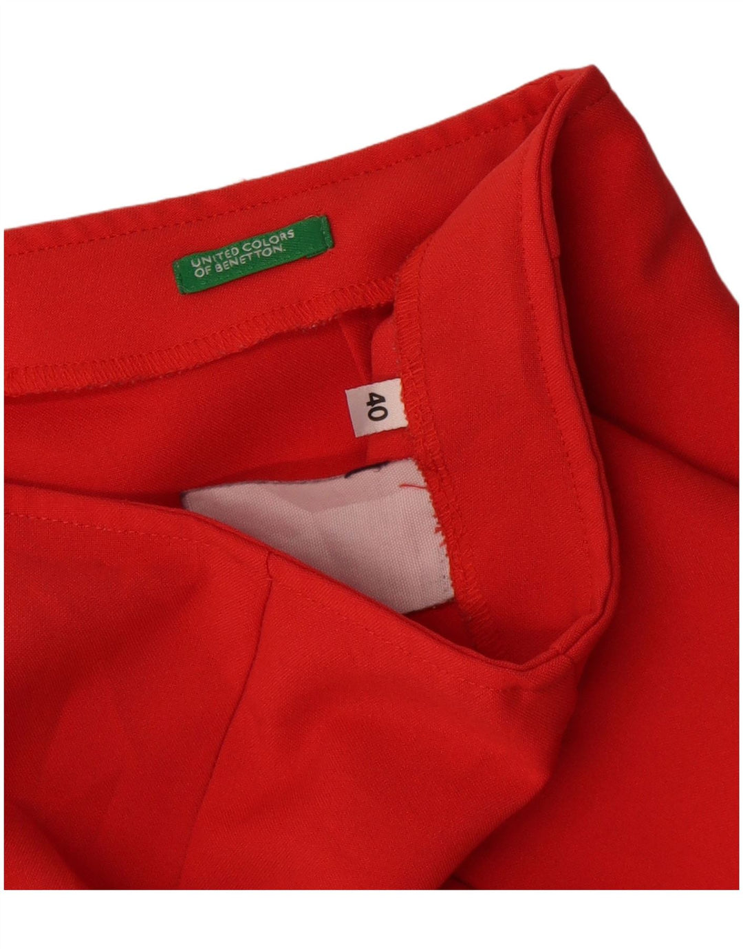 Pantalones Cortos Benetton Mujer IT 40 Small W26 Rojo
