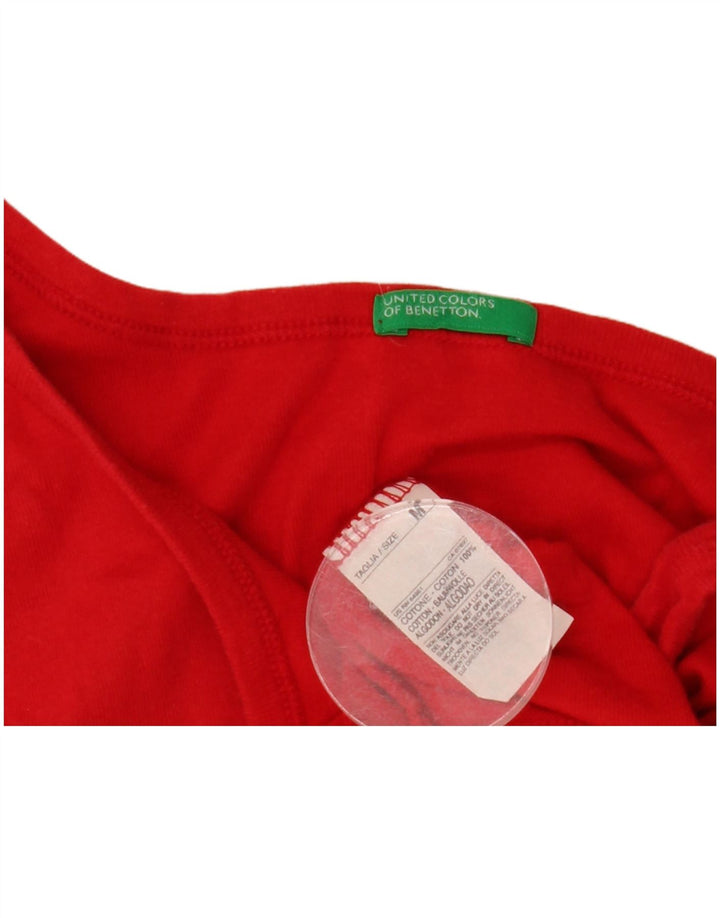 BENETTON Cami Top para Mujer UK 12 Mediano Rojo Algodón