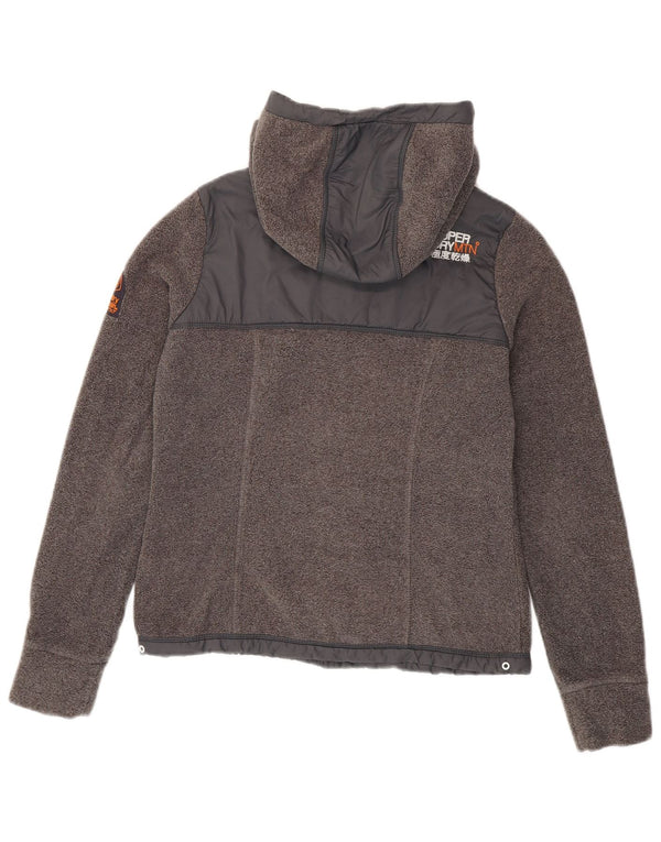 SUPERDRY Chaqueta polar de senderismo con capucha para mujer UK 10 Small Grey Poliéster