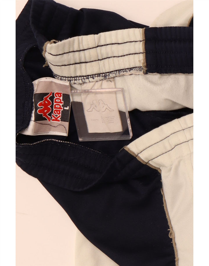 KAPPA Pantalón de chándal para hombre Large Azul marino Colorblock Poliéster