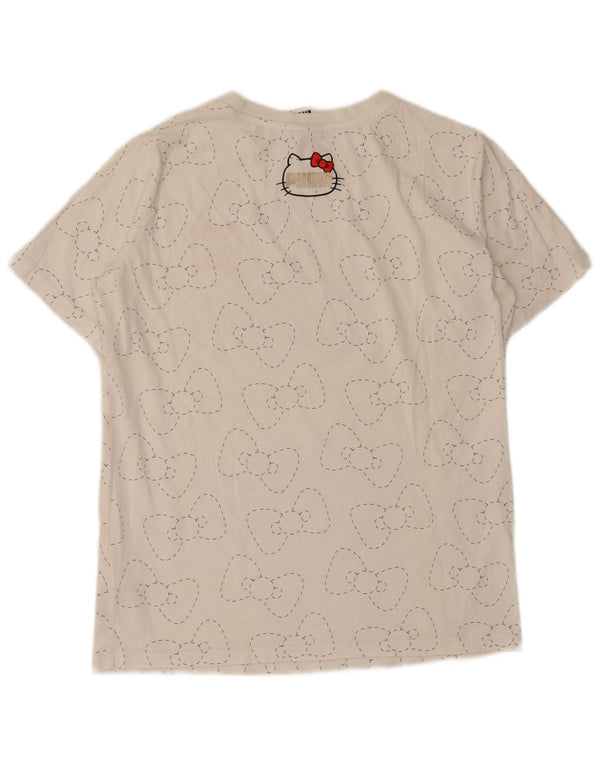 Puma Camiseta gráfica para mujer Top UK 14 Medium White Cotton