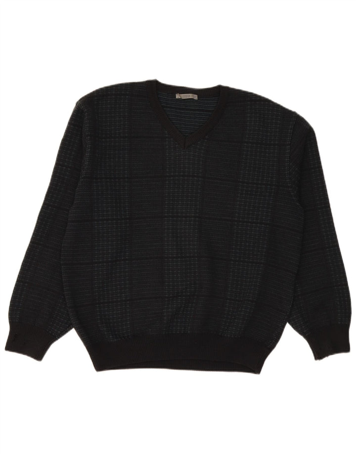 Marks & Spencer Suéter con Cuello en V para Hombre Grande Acrílico a Cuadros Azul Marino