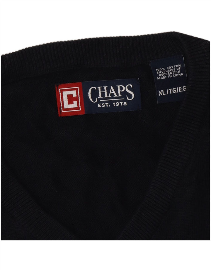 CHAPS Mens Vest Tank Top XL Navy Blue Cotton