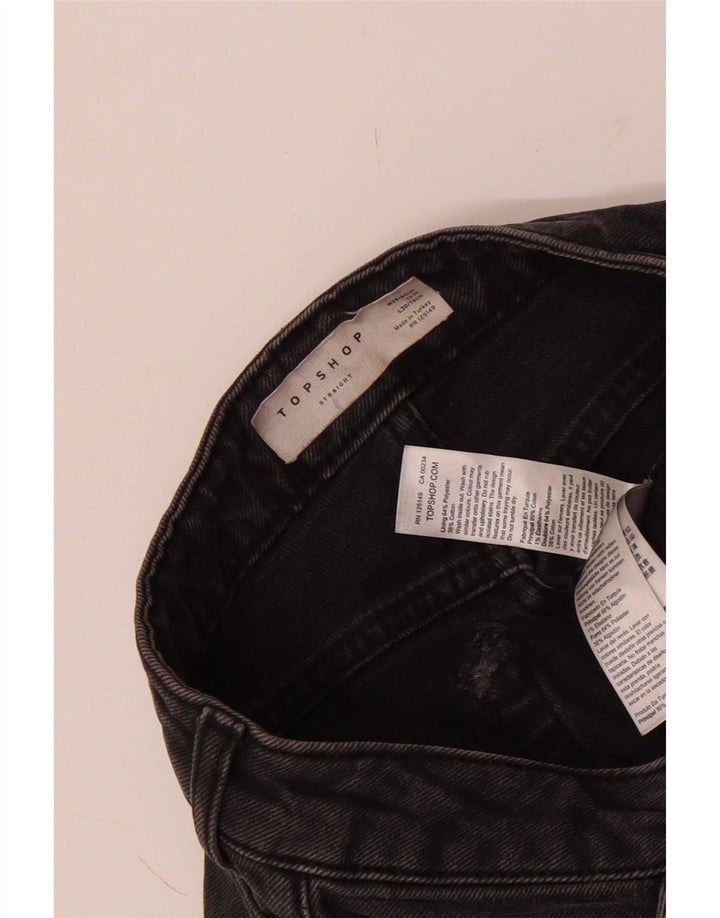 Topshop Vaqueros recortados desgastados para mujer W25 L24 Poliéster gris
