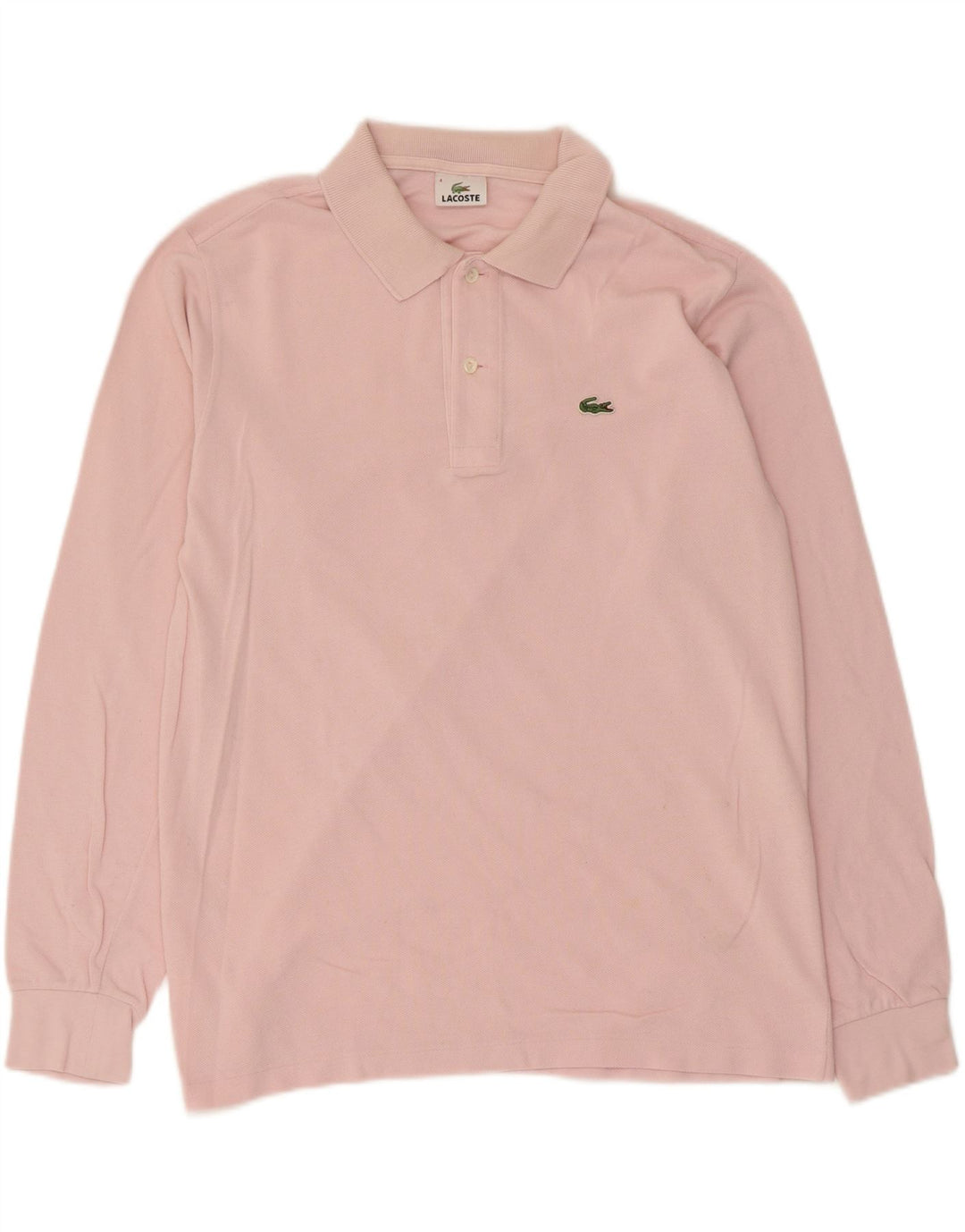 Lacoste Polo de manga larga para hombre talla 4 algodón rosa mediano