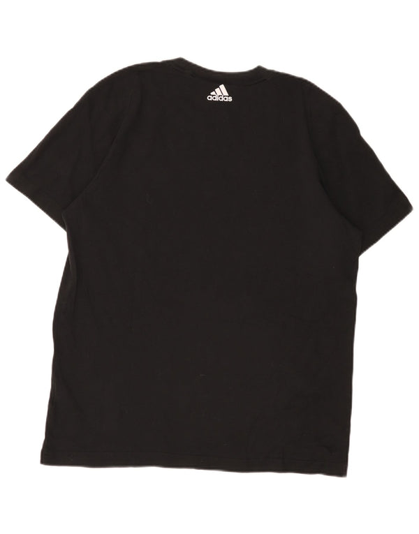 Adidas - Camiseta gráfica para hombre, talla grande, algodón negro