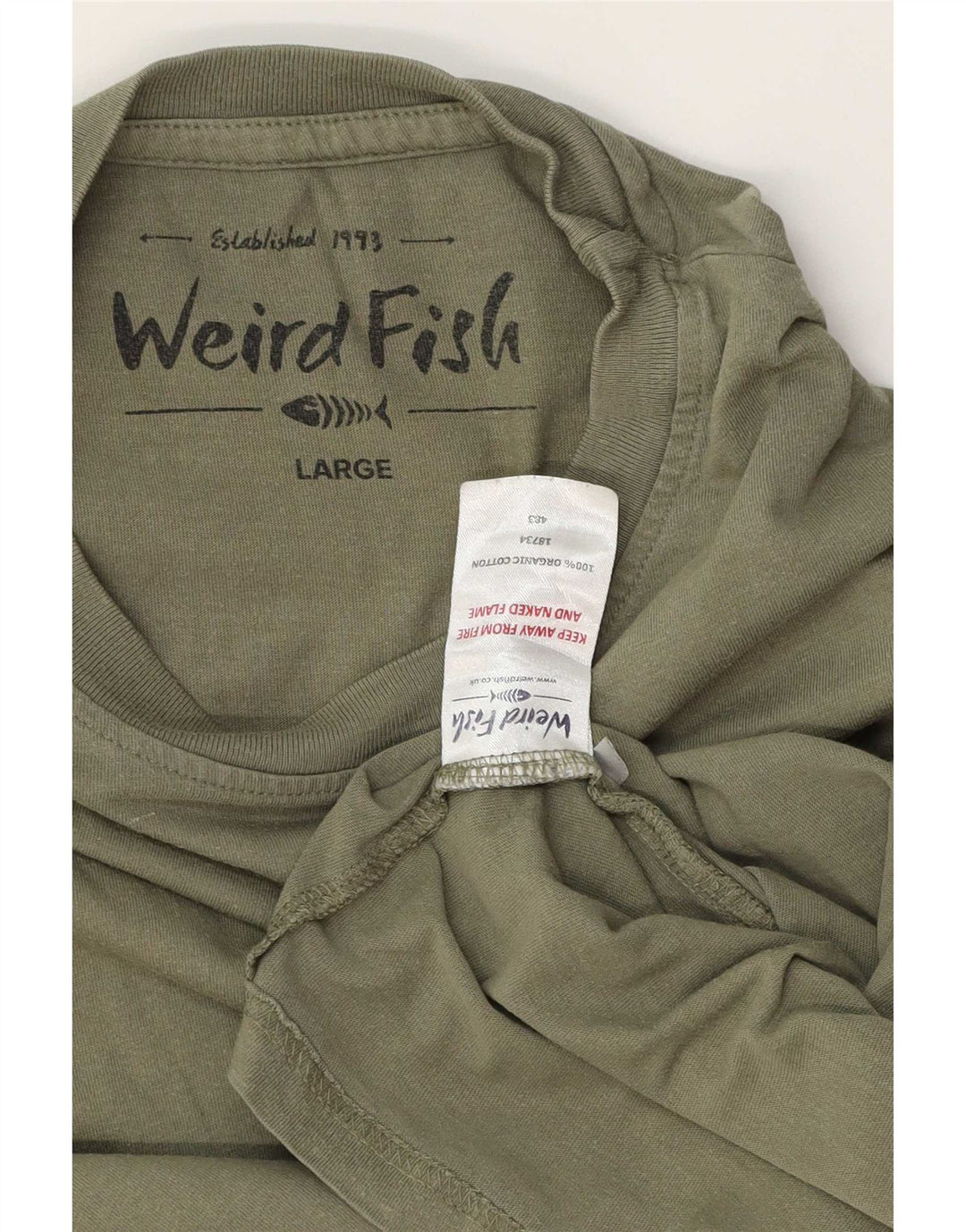 Weird Fish Camiseta gráfica para hombre Top grande de algodón caqui