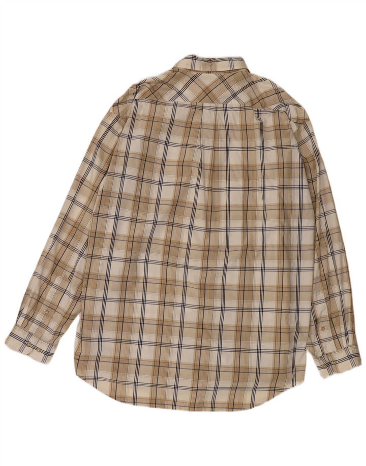 Camisa Marlboro Classics Hombre 2XL Algodón A Cuadros Beige