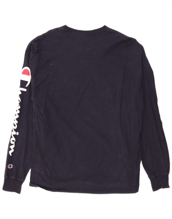 CHAMPION Hombre Gráfico Top Manga Larga XL Azul Marino