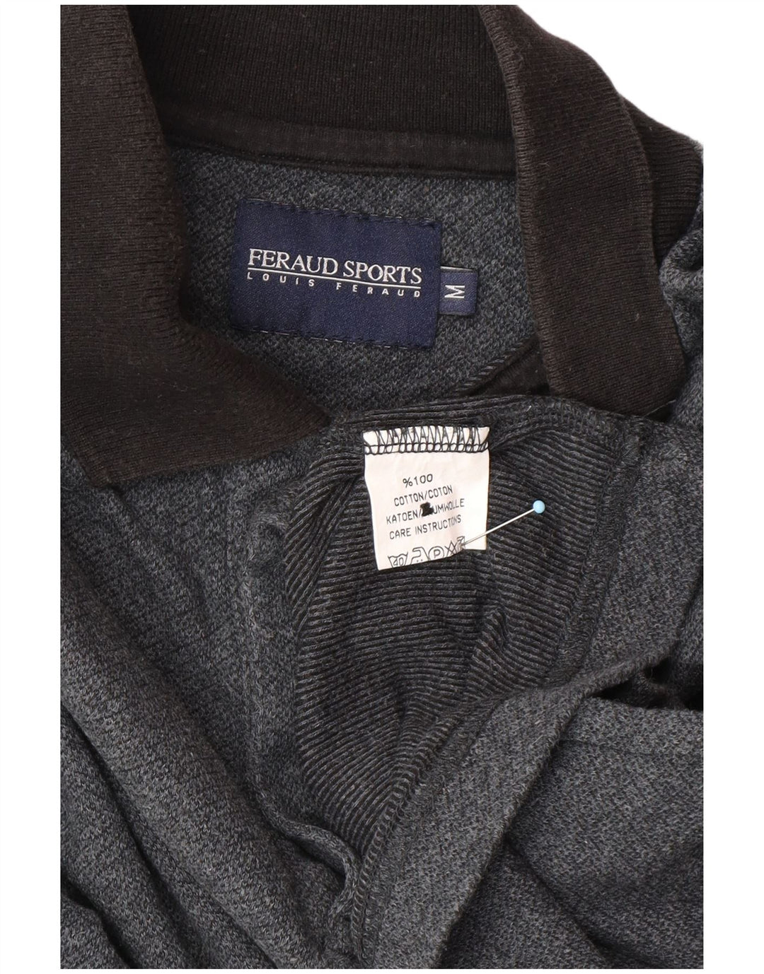 LOUIS FERAUD Polo de manga larga para hombre de algodón gris medio